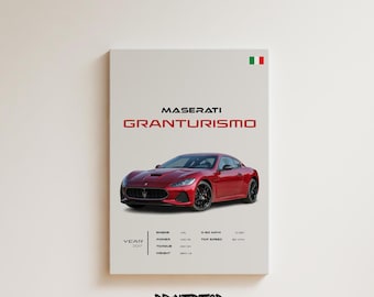 Maserati GranTurismo Poster: Italian Luxury Car Wall Art