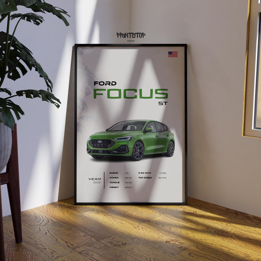 Focus ST Poster, Automotive Room Decor, Garage Wall Art - Etsy