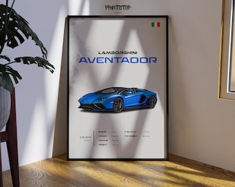 Lamborghini Revuelto Wall Art | Purple Supercar Mountain Print