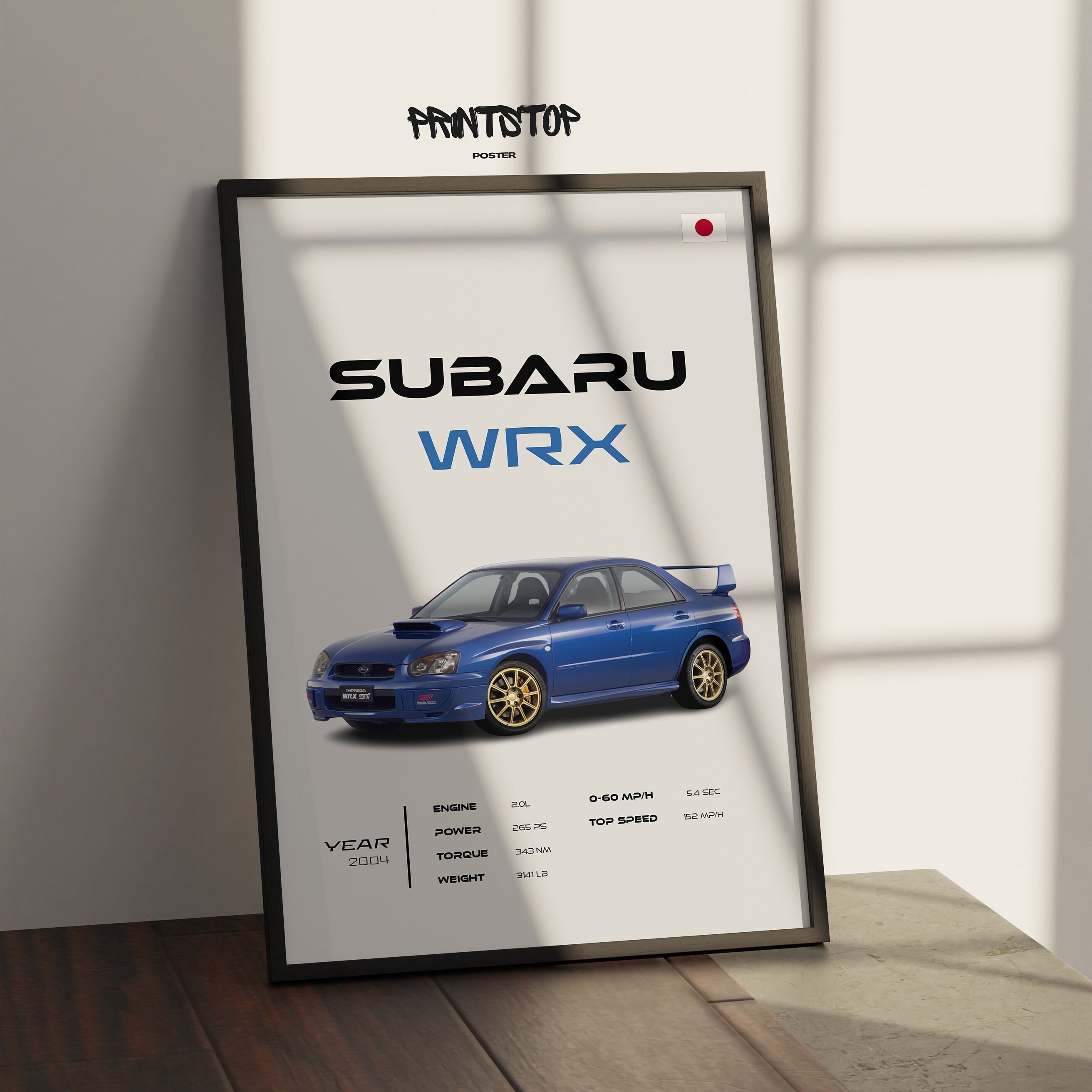 Subaru WRX 2004 Poster: Classic Blue Rally Car Art - Etsy