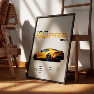 Hyatt Supra MK5 Poster, Jdm Sportwagen, Fine Art Print, Automobiles Dekor, Geschenk für Autoliebhaber