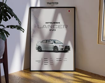 Mitsubishi Lancer EVO Poster – JDM Car Wall Art or Canvas Print