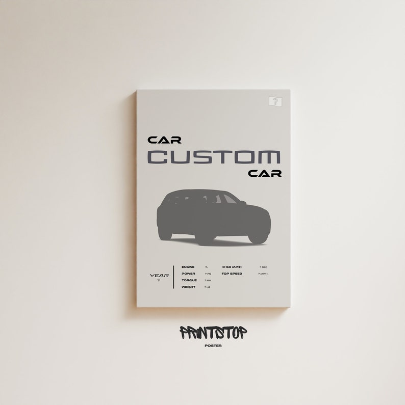 Custom Car Poster - Personalized Car Print, Customizable Car Illustration, Unique Car Enthusiast Gift image 2