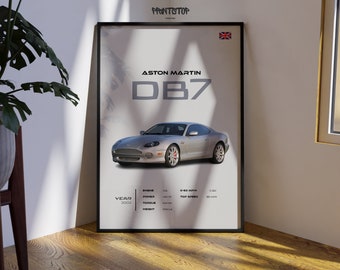 Aston Martin DB7 Poster: 2002 Luxury Sports Car Print
