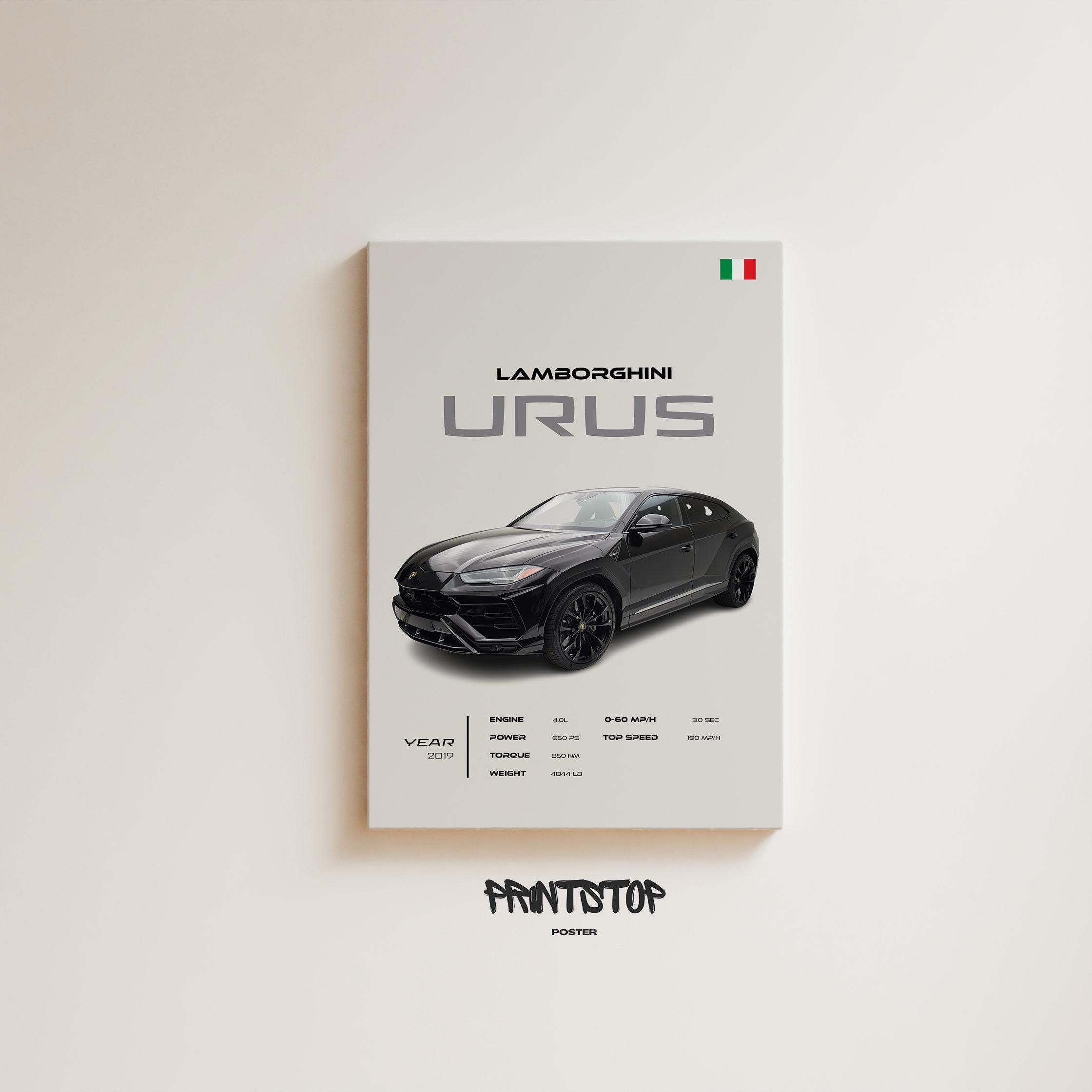 Lamborghini Urus Poster: Modern Black SUV Car Wall Art