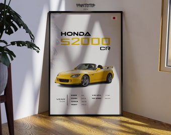 Honda S2000 CR Poster: Car Enthusiast Garage Wall Art - Etsy
