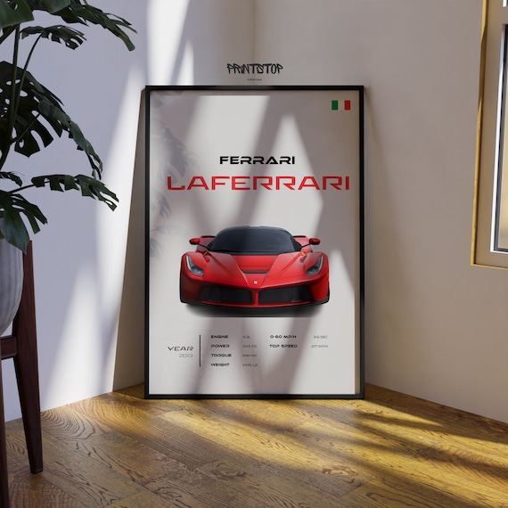 スーパーカーポスターカレンダー Ｌa Ｆｅｒｒａｒｉ Ferrari Laferrari Poster: Luxury Supercar Wall Art - Etsy