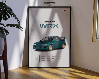 Subaru WRX 2004 Poster: Classic Blue Rally Car Art - Etsy