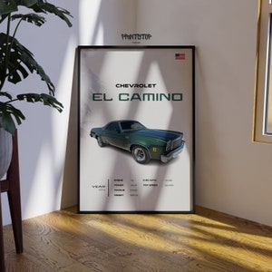 1974 Corvette El Camino SS Poster, Amerikanisches Muskelauto, Plakat, Garage Wanddekor, Kunstdruck, Geschenk für Autoliebhaber