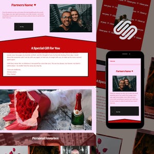 Plantilla de carta de amor digital personalizable para sitio web: regalo personalizado para tu pareja