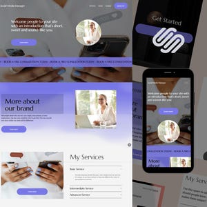 Social Media Managers Modern Squarespace Website Template | Modern, Stylish, Customizable, & Professional Design