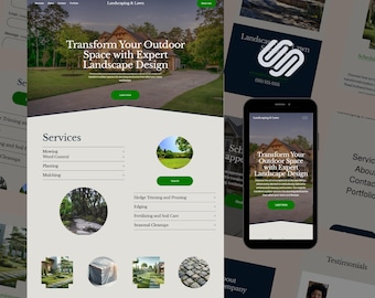 Landscaping Squarespace Website Template | Modern Design (Digital Download)