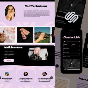 Squarespace Nail Technician Website Template | Beauty, Salon, Spa, Hair Tech & Nail Tech