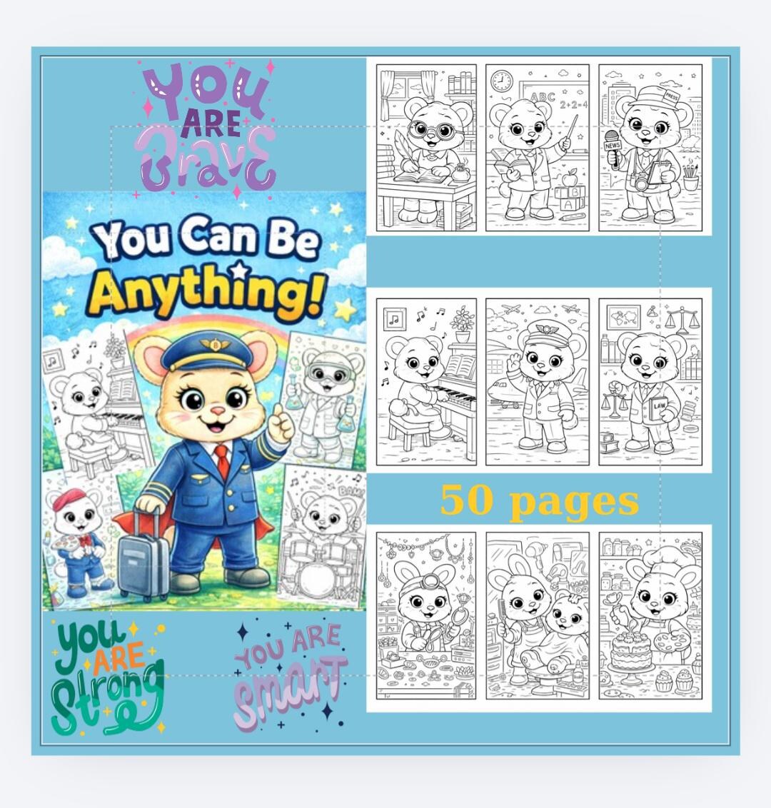 You Can Be Anything Coloring Book, Digital Download - Etsy