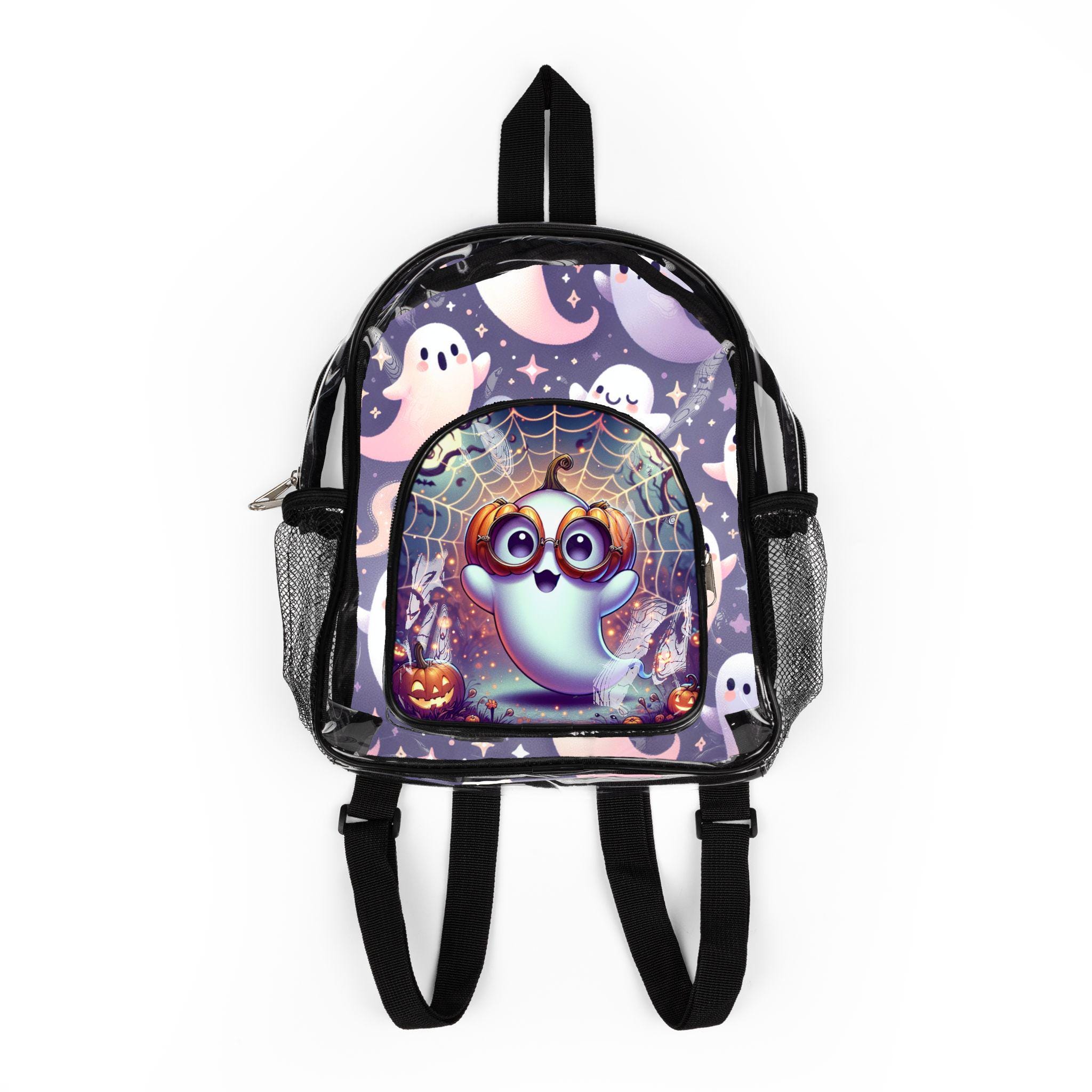 Clear Ghost Backpack Transparent Halloween Bag Cute Spooky Festival NWT JESPPIN Cute Ghost Clear Purse,Clear Bag For Stadium Events  main image 4