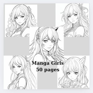 Manga girl coloring book