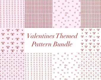 Patrones/imprimibles minimalistas sin costuras con temática de San Valentín