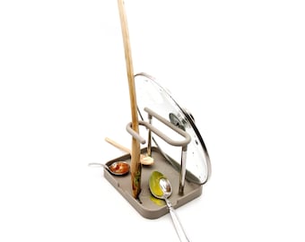 Sysler Multifunctional Pot Lid Stand & Utensil Rest, Pot Lid Holder Rack, Utensil Holder, Utensil Stand, Spoon Rest, Spatula Stand Holder