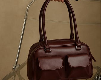 Vintage Inspired PU Leather Baguette Bag: Elegant Shoulder Purse