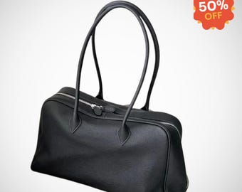 Soft Leather Top Handle Bag: Minimalist Large Tote