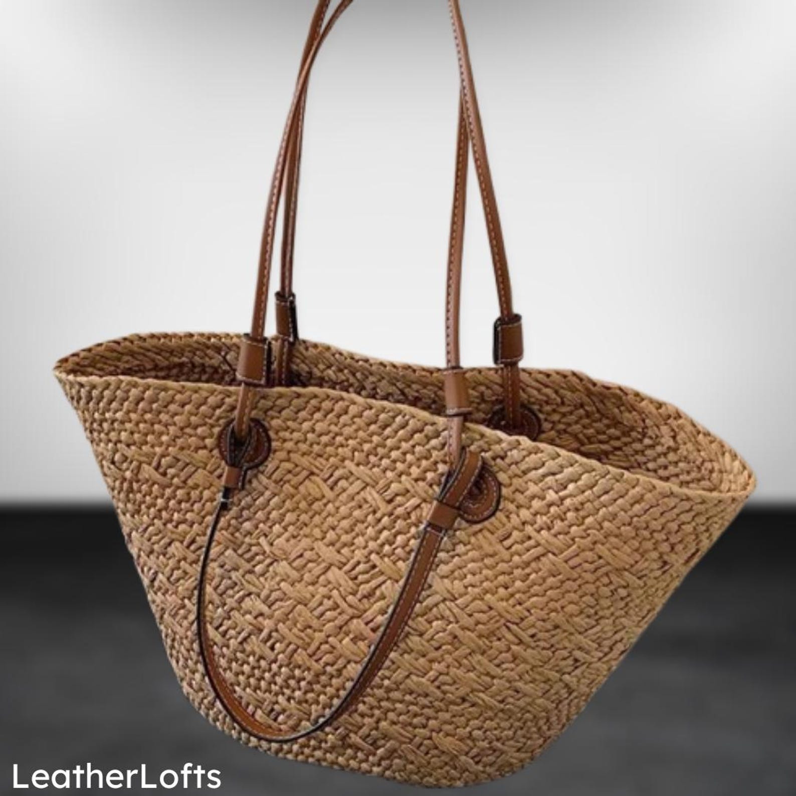Handmade Straw Woven Tote Bag: Large Boho Beach Shoulder Bag - Etsy