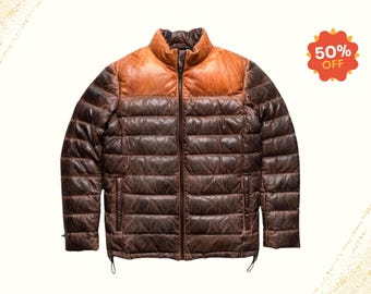 Donsjack heren lamsleer: warme winterjas