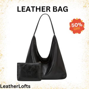 Bolso de mano de piel vegana suave para mujer, bolso de hombro para mujer, bolso de mano holgado tipo hobo para la vida laboral, cartera para mujer, regalo de cumpleaños para ella