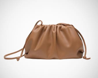 Leather Clutch Handbag Evening Bag - 100% genuine leather white LeatherLofts