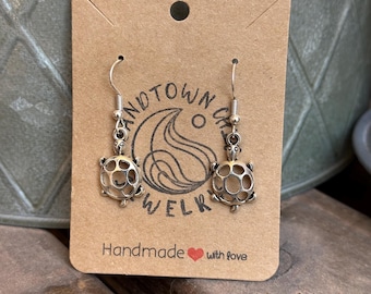 Handmade Silver Turtle Earrings – Ocean-Inspired Beach Jewelry