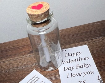 Personalized Message in a Bottle, Romantic Keepsake Gift