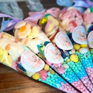 Handgemachter süßer Osterkegel, Pick n Mix Treat Bag, Ostersüßigkeitsgeschenk, Süße Köstlichkeiten, Osterpartygeschenke, Ostergeschenk für Kinder, Handverlesen