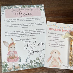 Carta personalizada do coelhinho da Páscoa, presente de Páscoa para crianças, menino ou menina, personalizável, presente exclusivo de coelho, carta de coelhinho da Páscoa