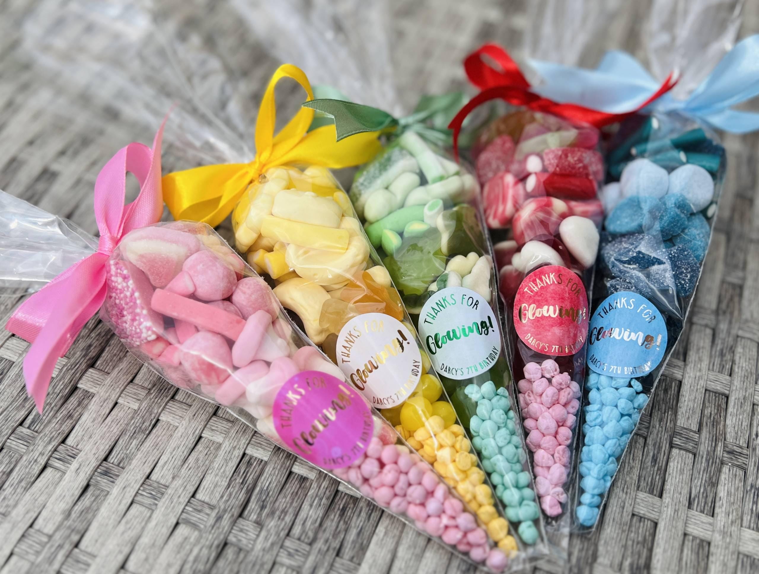 Thanks for Glowing Party Favour – Rave Theme – Choose Pink, Red, Green, Yellow or Blue | Kids Party Bags | Glow Party Sweets