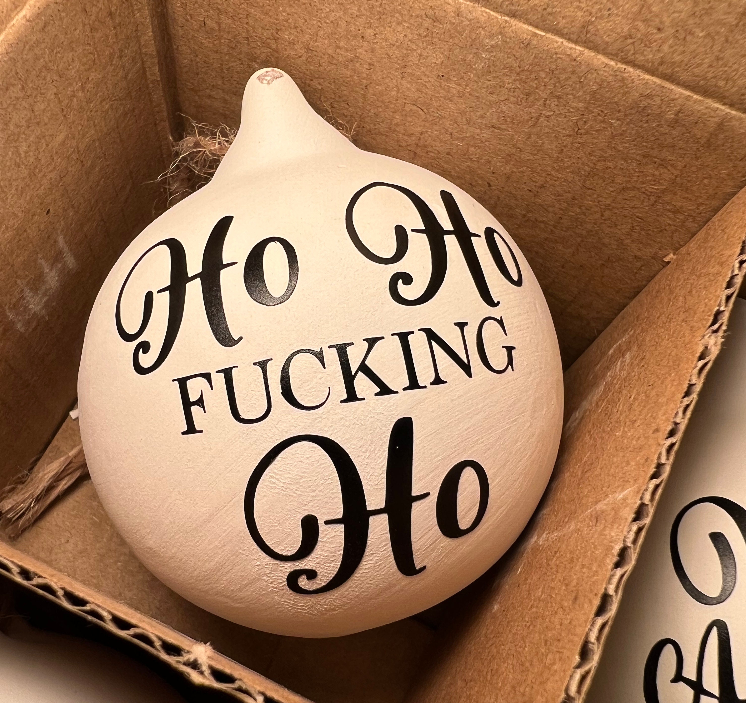 Rude Baubles | Funny Offensive Bauble | Swear Words | Secret Santa | Novelty Gift | Christmas Baubles | Ceramic Bauble | Minimalist Bauble