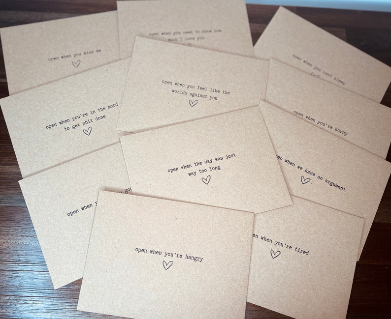 Personalised Open When Envelopes Set, Thoughtful Gift for Boyfriend or Girlfriend, Valentines Day Surprise, Custom Boyfriend Girlfriend Gift image 5