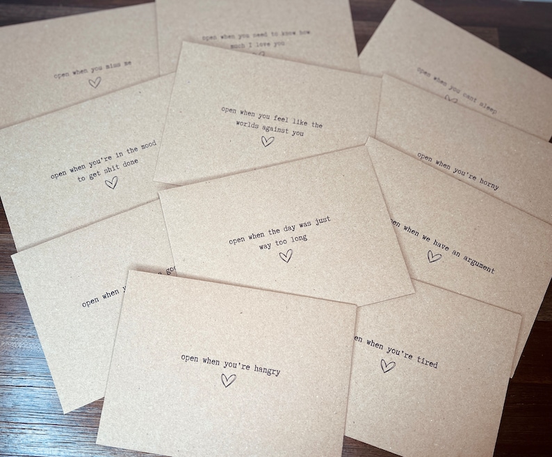 Personalised Open When Envelopes Set, Thoughtful Gift for Boyfriend or Girlfriend, Valentines Day Surprise, Custom Boyfriend Girlfriend Gift image 6