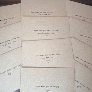 Personalised Open When Envelopes Set, Thoughtful Gift for Boyfriend or Girlfriend, Valentines Day Surprise, Custom Boyfriend Girlfriend Gift image 2