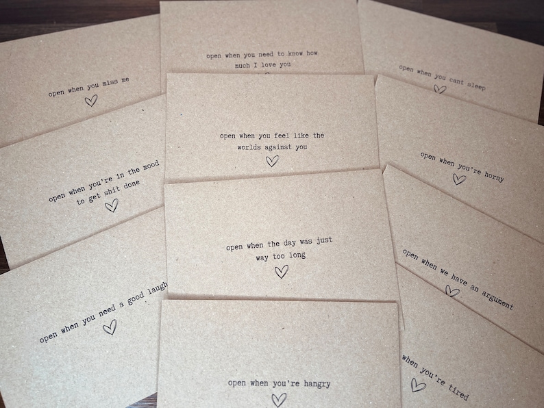 Personalised Open When Envelopes Set, Thoughtful Gift for Boyfriend or Girlfriend, Valentines Day Surprise, Custom Boyfriend Girlfriend Gift image 2