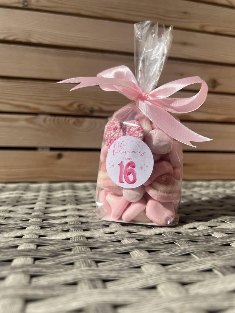 Personalized Pink Candy Sweet Cone | Sweet 16 Party Favor - Etsy