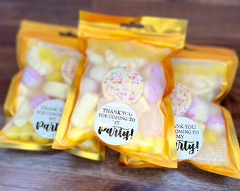 Gelbe süße Beutel, Kindergeburtstag-Gastgeschenkbeutel