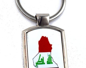 Iraks Karte mit Flaggen-Nyckelring