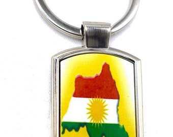 Kurdistans karta flagga nyckelring