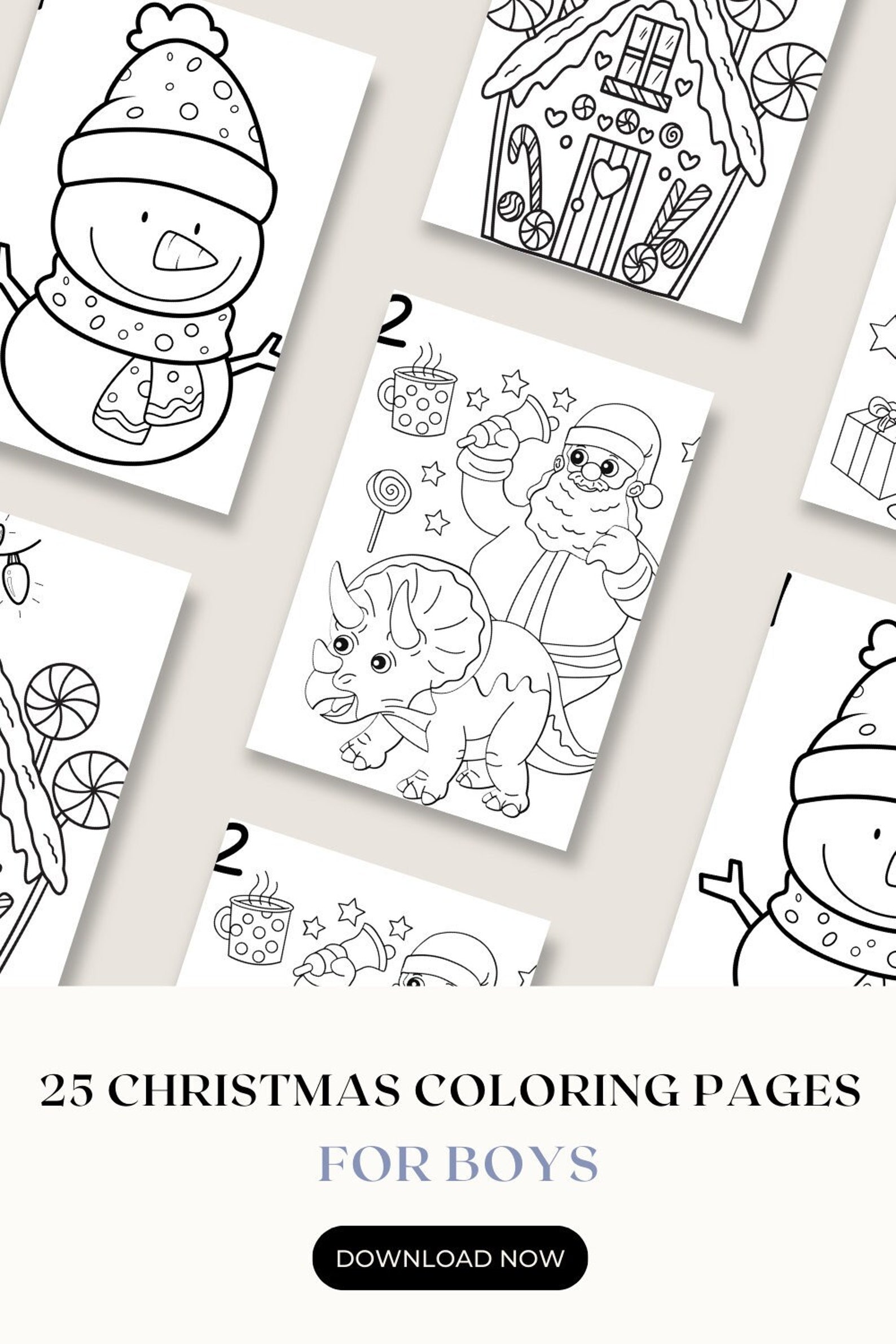 25 Christmas Coloring Pages for Boys, Christmas Printable, Christmas ...