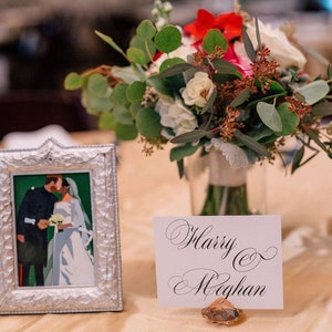 One of a kind, custom made wedding table signs