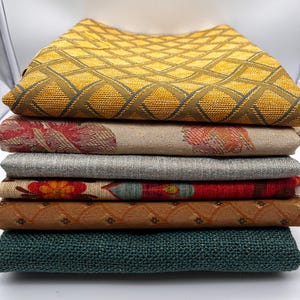 Retales de tela para decoración, tapicería y cortinas (6 piezas de 1 yarda), colores surtidos (J1)