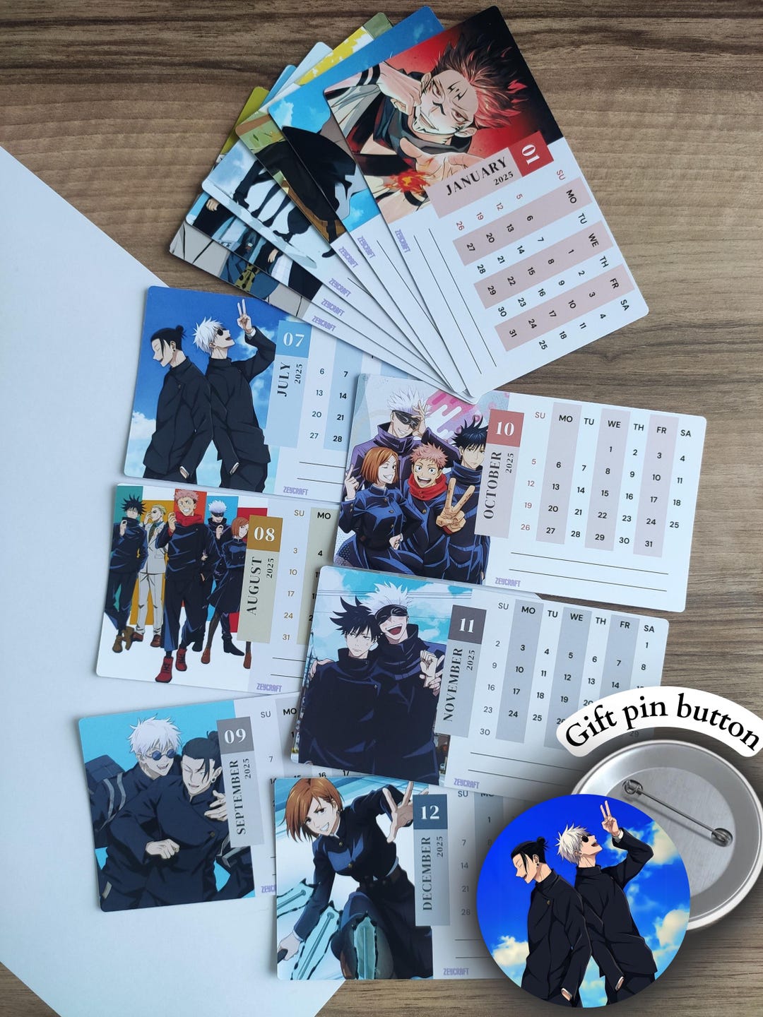 Jujutsu Kaisen 2025 Calendar Sticker Etsy