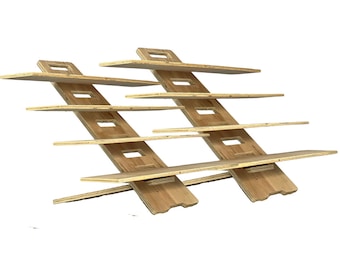 2 Pack-4 tier 6"x30" Shelves - Quick setup - Portable Wood Display - Craft Show, Market, Plywood -Kelsie 4x6