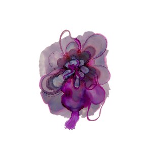 Clematis - A5 Oryginalny tusz alkoholowy na papierze yupo