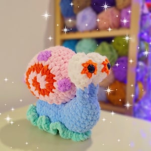 Sea Snail Crochet Plushie Crochet Character Crochet Fan Art Soft Stuffie Snail Seafriends Cartoon Crochet Plushie Stuffed Animal Gary Plush
