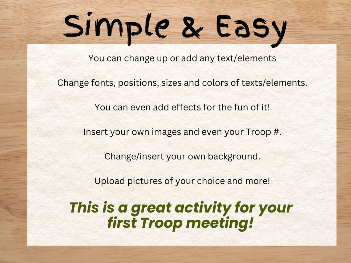 Printable All About Me Scout Activity, Editable New Member Introduction ...